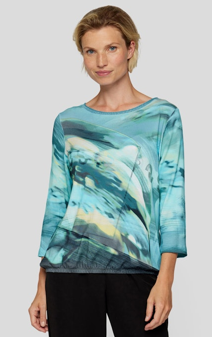 3/4 Arm T-Shirt in allover gemustert