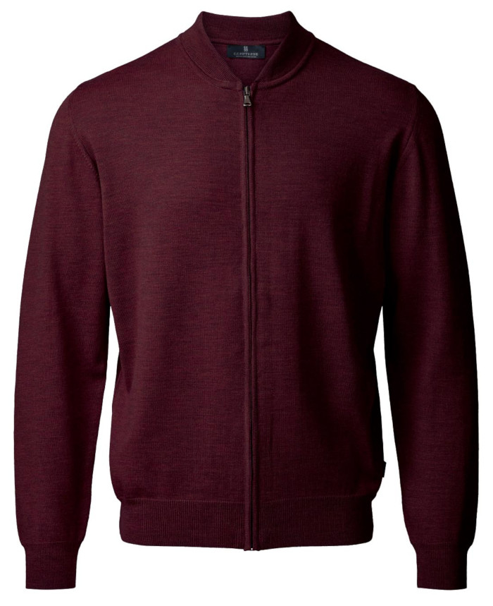 Strickjacke mit R-V in burgundy