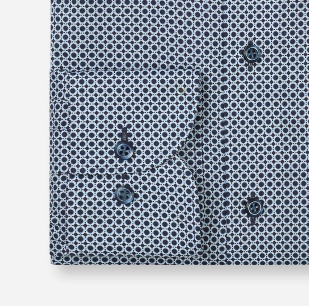 Freizeithemd mit Minimal-Dessin in blau