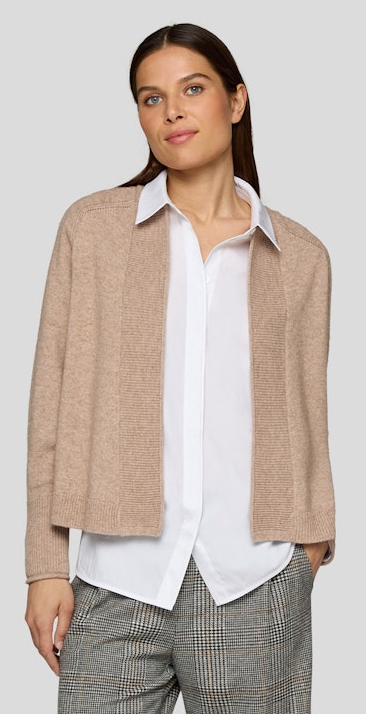 Offene Strickjacke in Macchiato