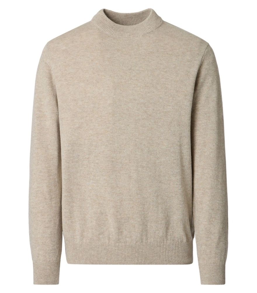 Stehbundpullover in beige meliert