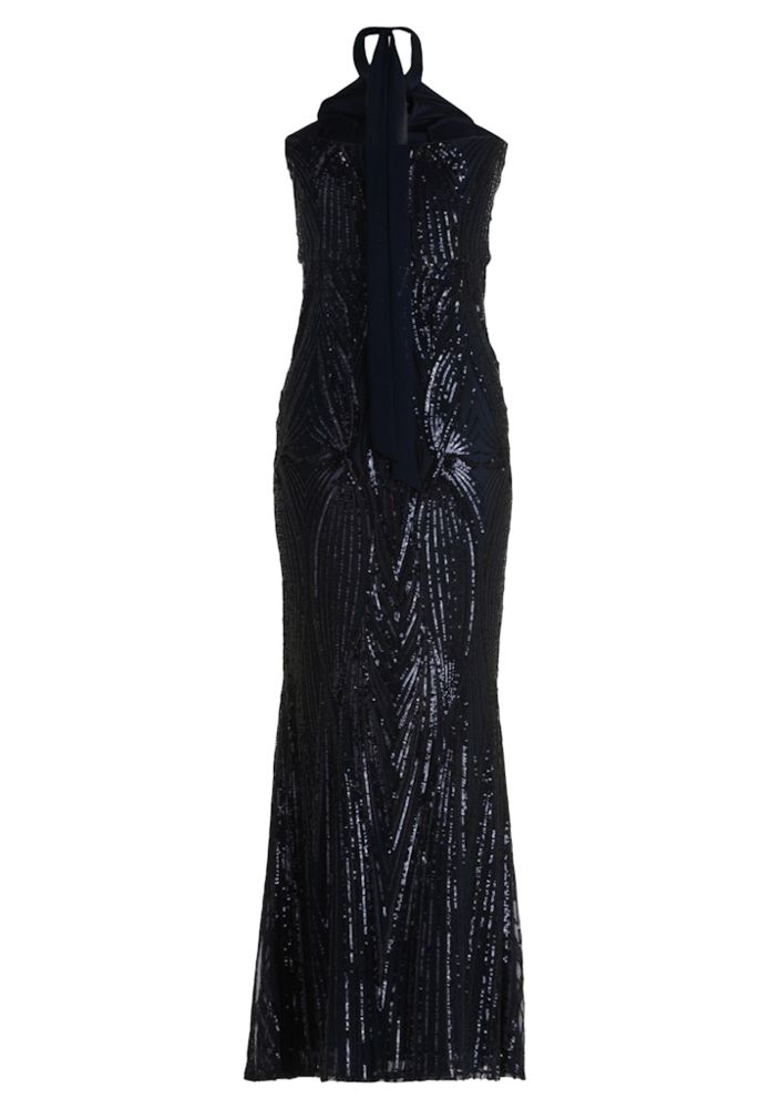 Langes Ballkleid in dusty slate