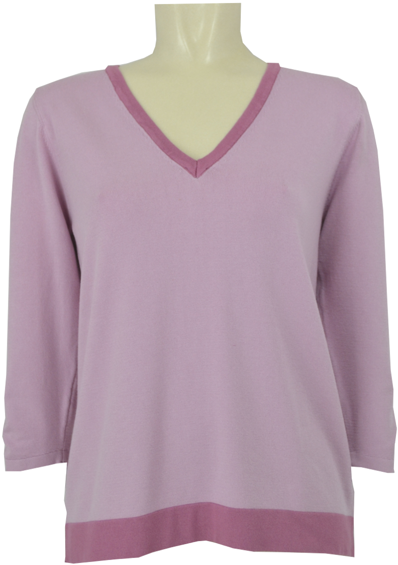 Pullover mit V-Ausschnitt in rose