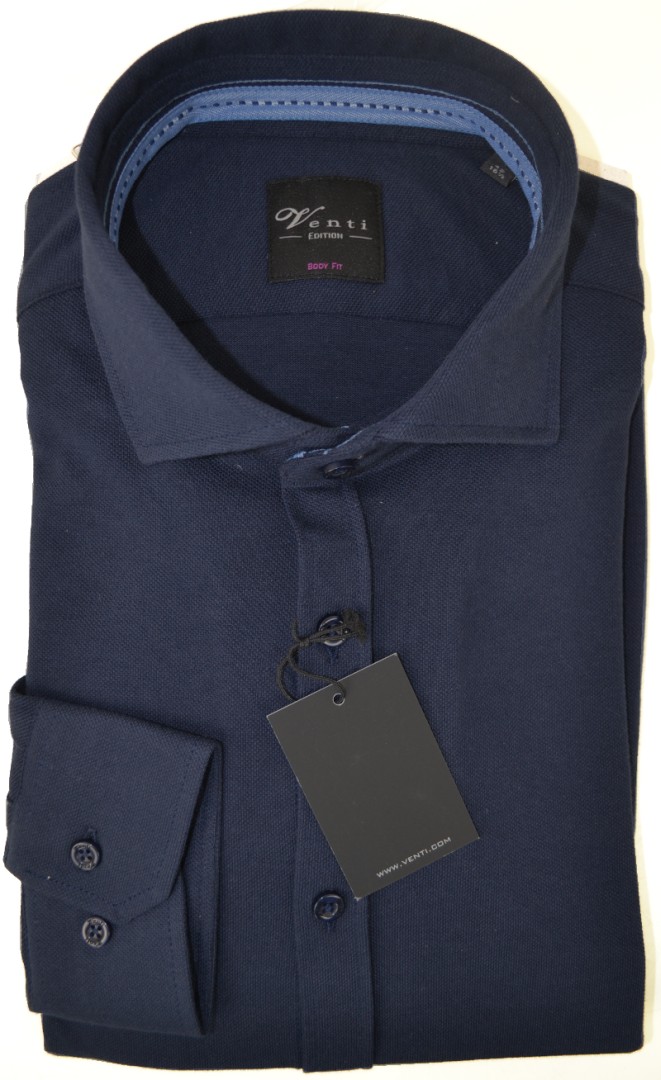 Slim Fit Freizeithemd in dunkel blau