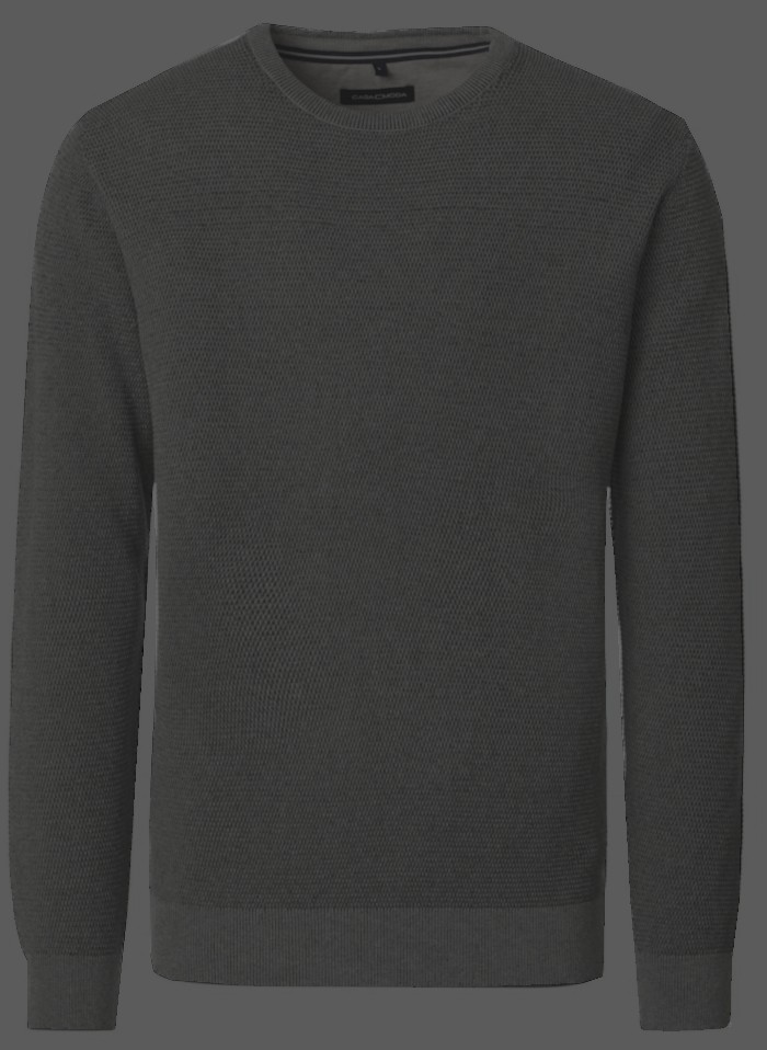Pullover mit Rundhals in Anthrazit meliert