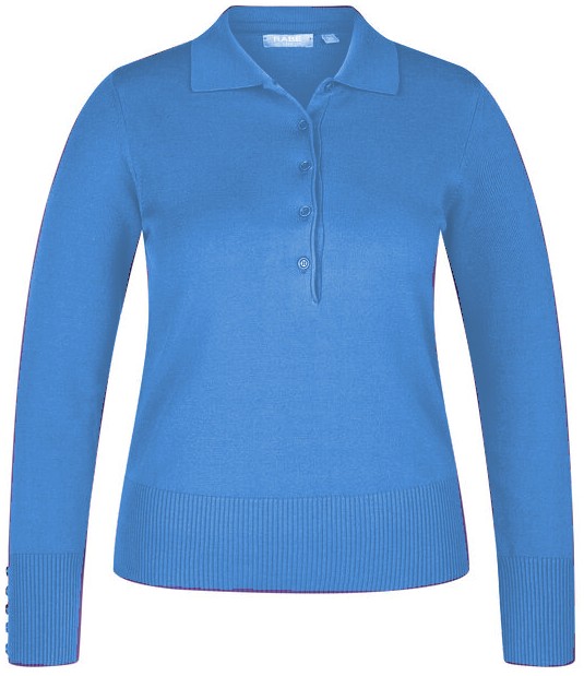 Pullover mit Kragen in uni bleu