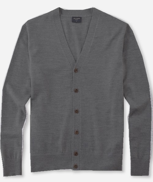 Cardigan Strickjacke in grau meliert