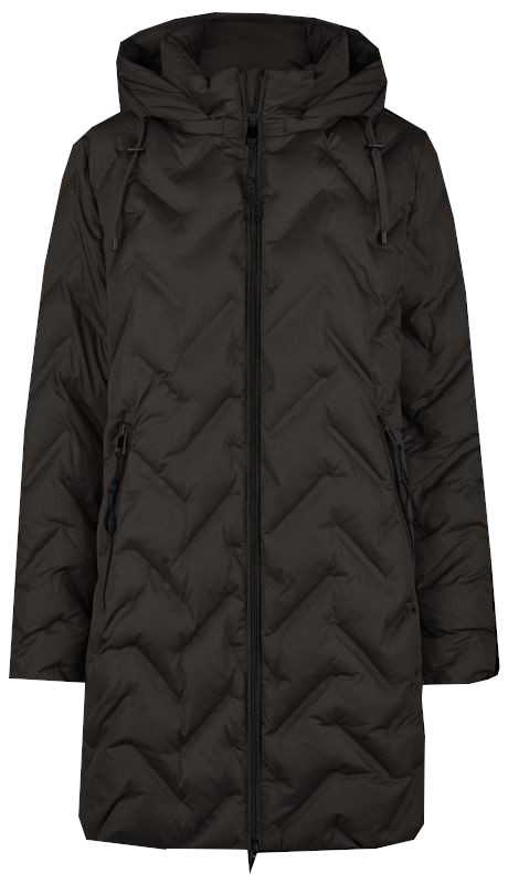 Warmer gesteppter Kurzmantel in schwarz