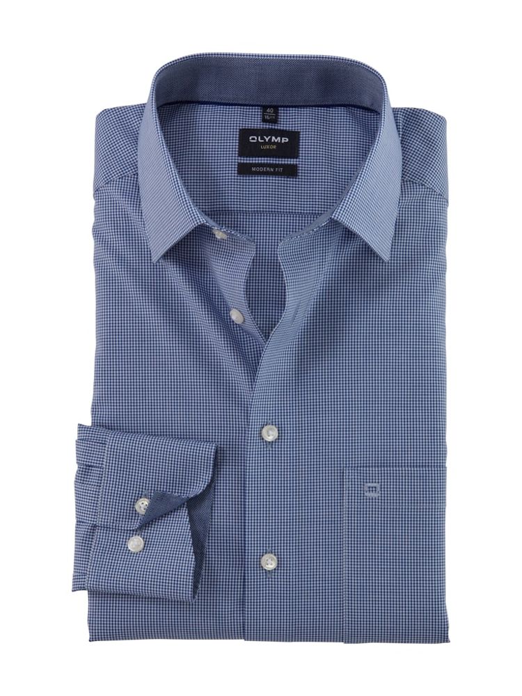 Hemd mit feinem Karo in blau