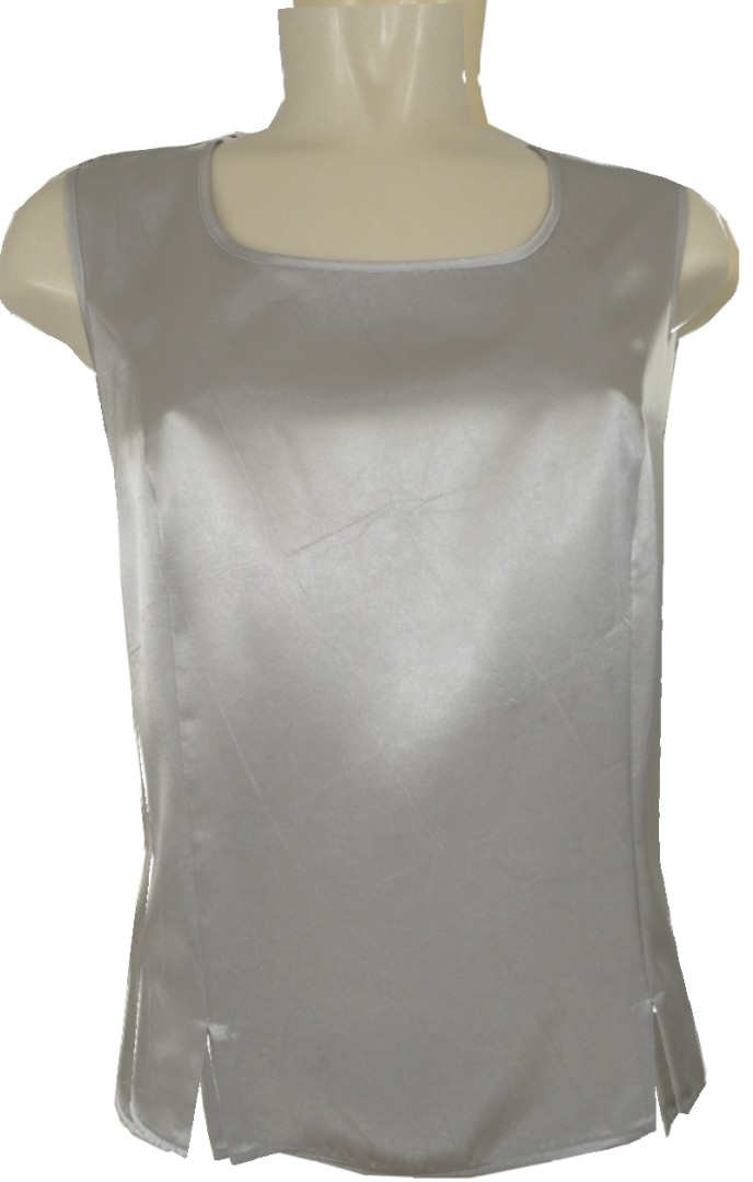 Top festlich in silber mit Glanz