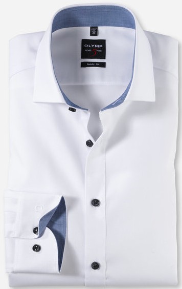 Business -und Freizeithemd in weiß mit Ausschnückung
