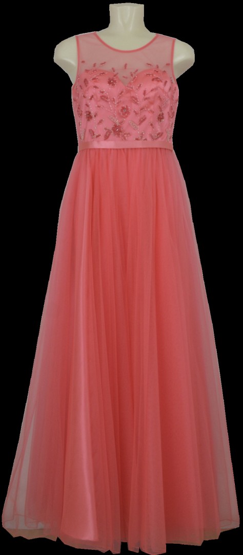 Langes Ballkleid in melon