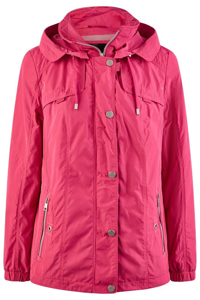 Leichte Outdoor Jacke mit Kapuze in raspberry