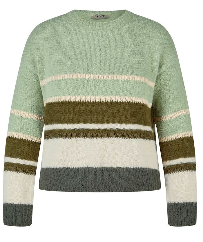 Pullover in mehrfarbig mit Lorbeer gemustert