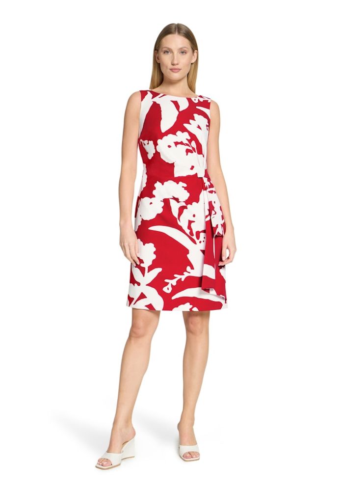 Mittellanges Kleid mit Druck in red/white
