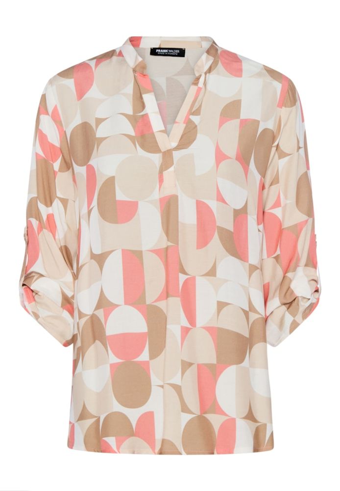 3/4 Arm Blusenshirt in mehrfarbig mit ecrue