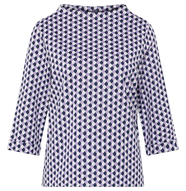 3/4 Arm T-Shirt in mehrfarbig mit Violett gemustert
