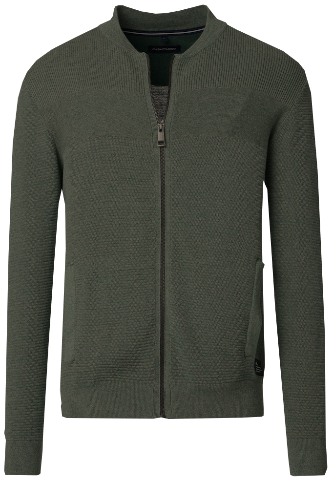 Strickjacke mit R-V in türkis