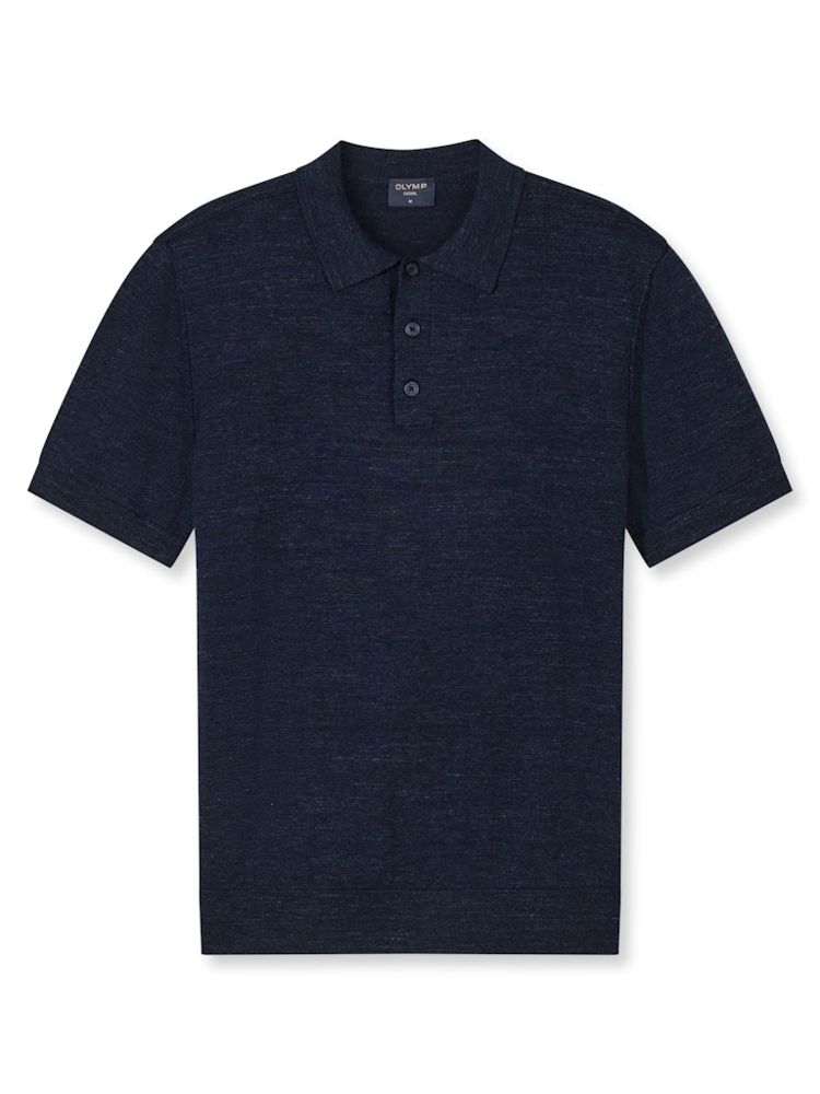 1/2 Arm Strick-Shirt in marine-blau