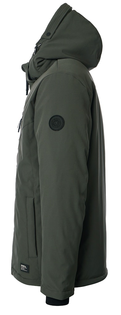Warme Outdoor Jacke in grün mit Kapuze