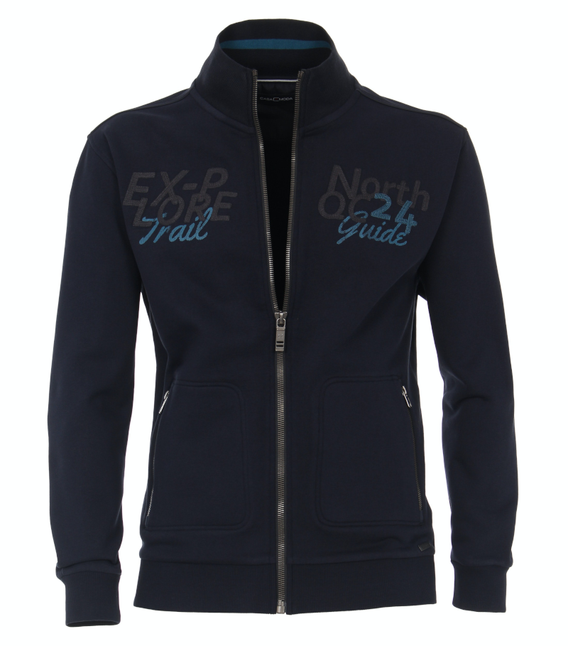 Sweat-Jacke in marine blau