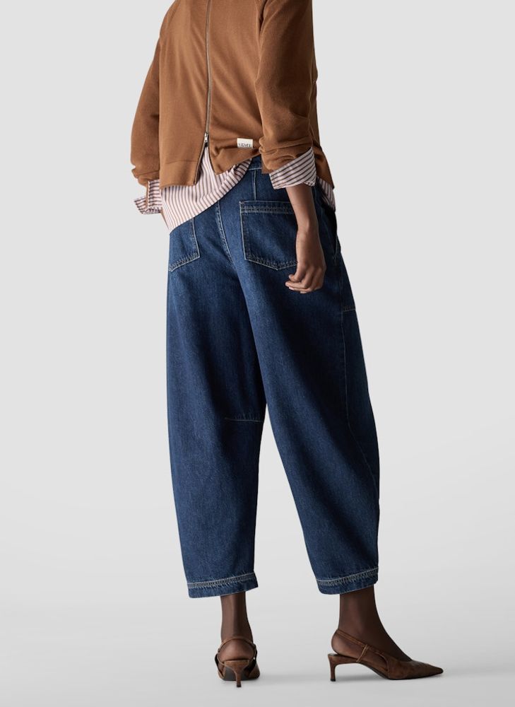 O-Jeans in denimblau mit weitem Bein