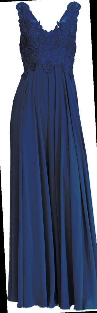 Langes Ballkleid in royal-navy