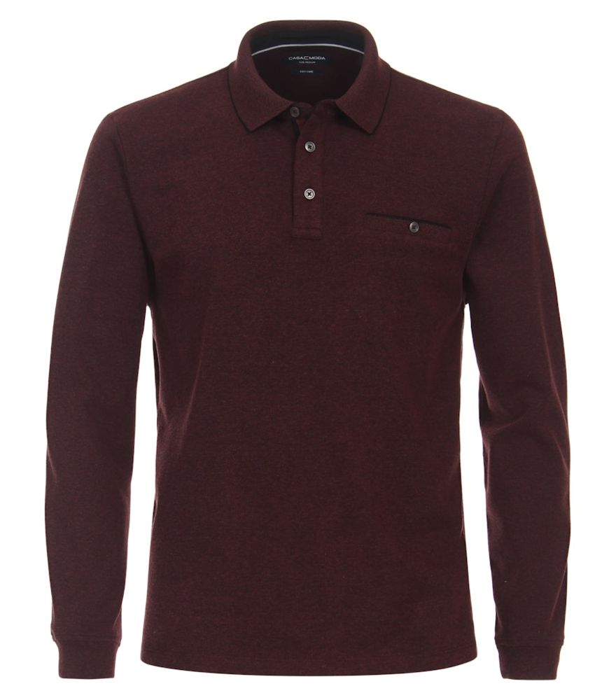 1/1 Arm Polo Shirt in bordeaux meliert