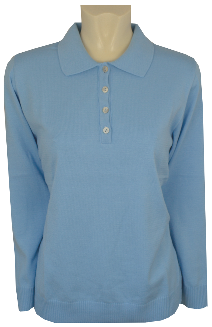 Pullover mit Kragen in Azur Pullover mit Kragen in Azur