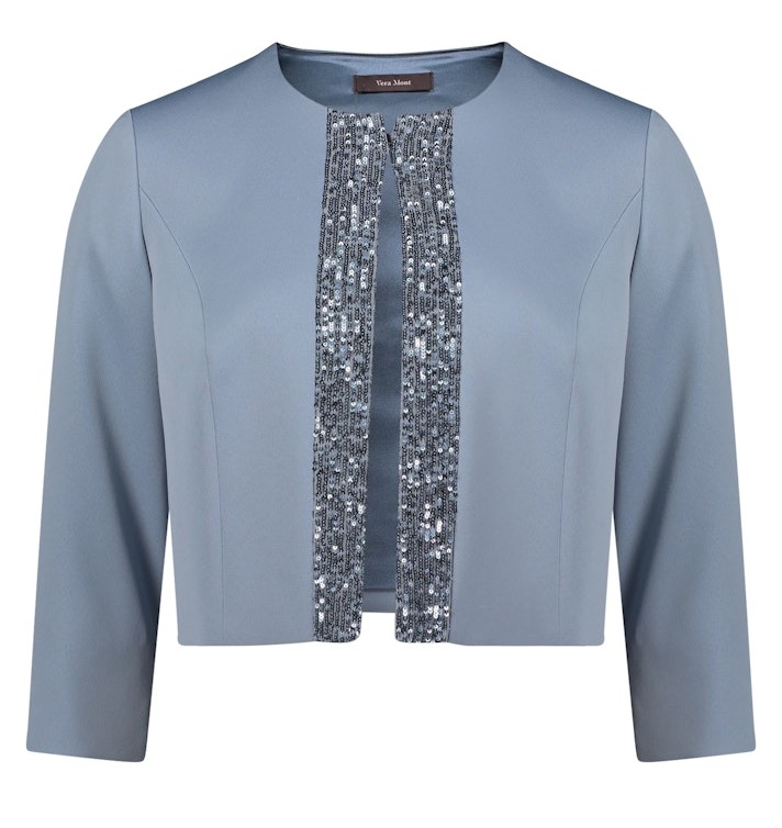 Kurze Blazer-Jacke in light steel blue
