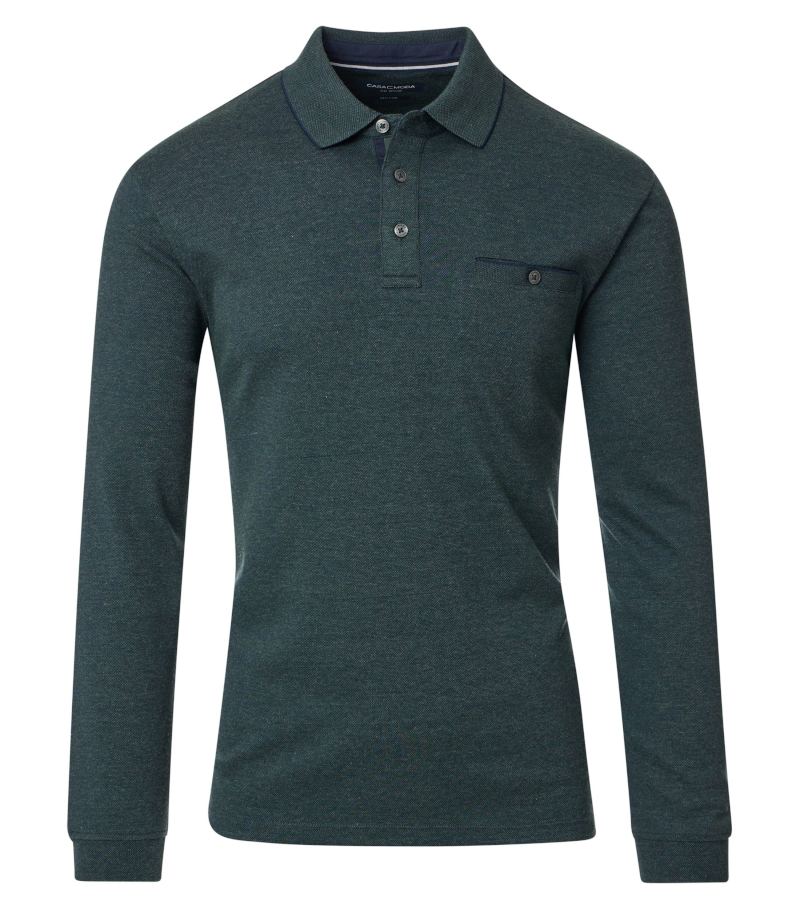403478000-337 1/1 Arm Polo Shirt in grün meliert
