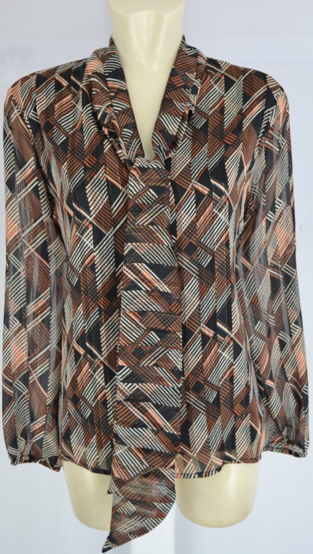 1/1 Arm Blusen Shirt mit Schluppe