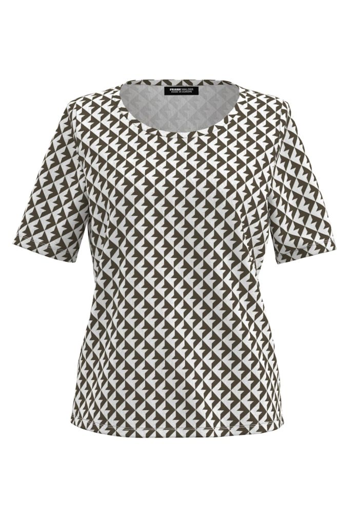 1/2 Arm Blusenshirt in limette/ecrue/khaki