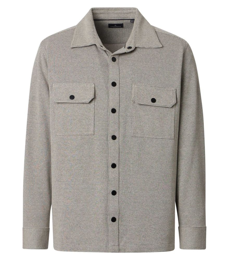 Hemdjacke in beige-grün mit Struktur