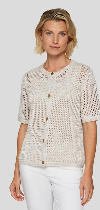1/2 Arm Strickjacke in elfenbein