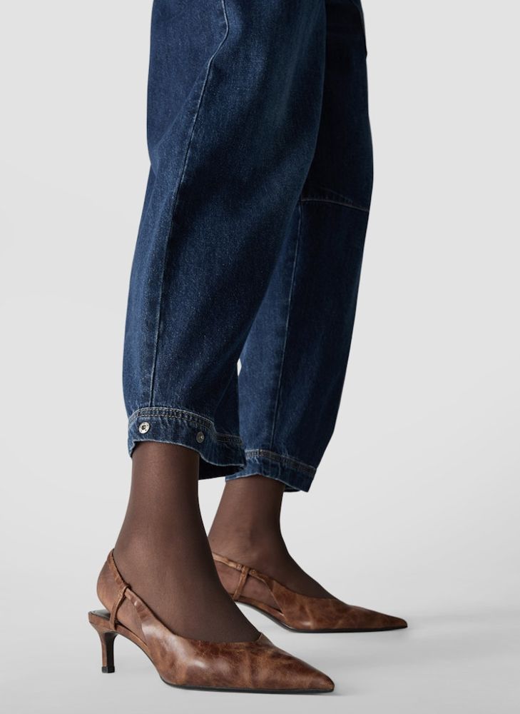 O-Jeans in denimblau mit weitem Bein