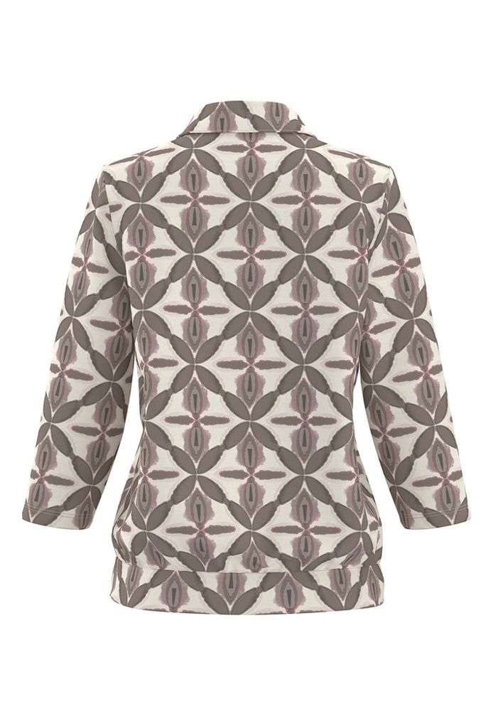 3/4 Arm Polo-Shirt in mehrfarbig mit Print