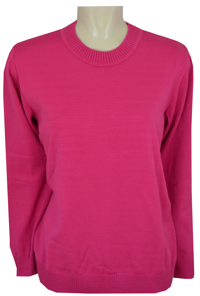 Pullover mit Rundhals in Magenta