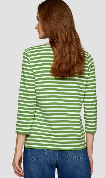 Ringelshirt in farn/ecrue mit 3/4 Arm