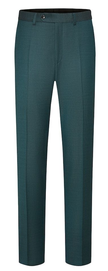Anzug Hose in grün mit feiner körniger Struktur