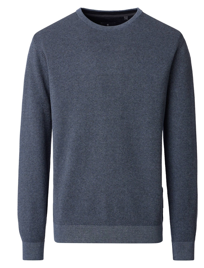 Pullover mit Rundhals in Silber/Blau