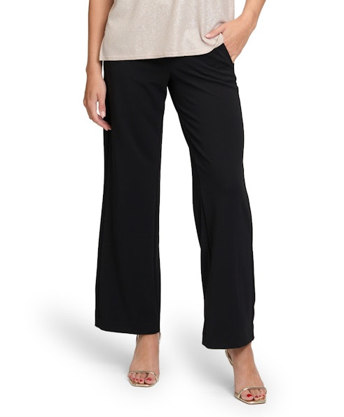 Festliche Hose mit weiterem Bein in schwarz