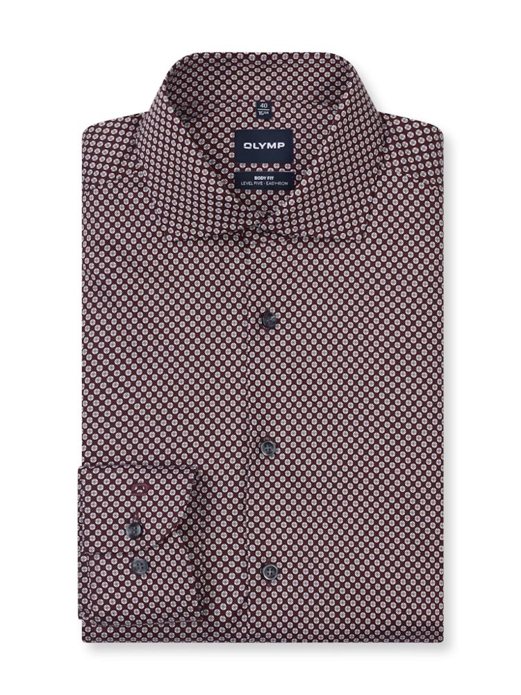 Hemd mit Minimal-Dessin auf bordeaux