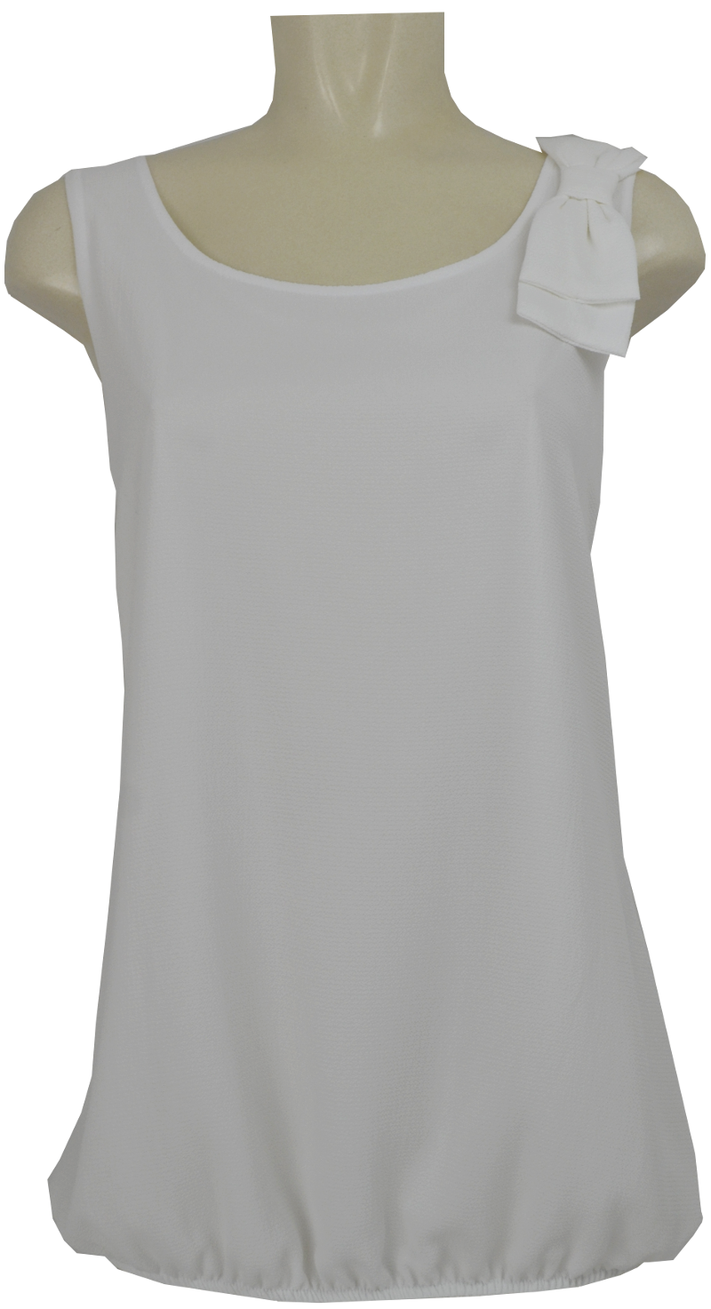 7820-ecru Top mit Schleife in ecru