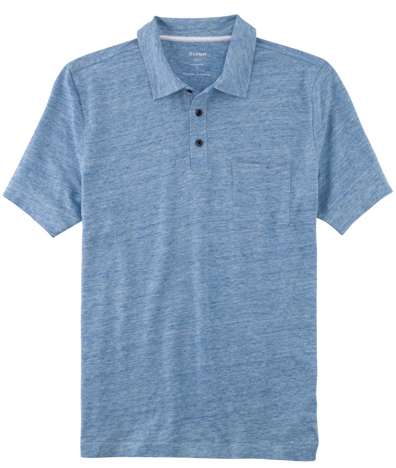 1/2 Arm Polo Shirt in bleu meliert