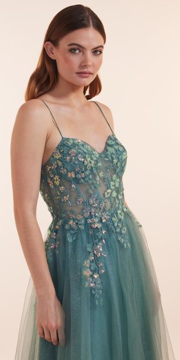 Langes Ballkleid in minty