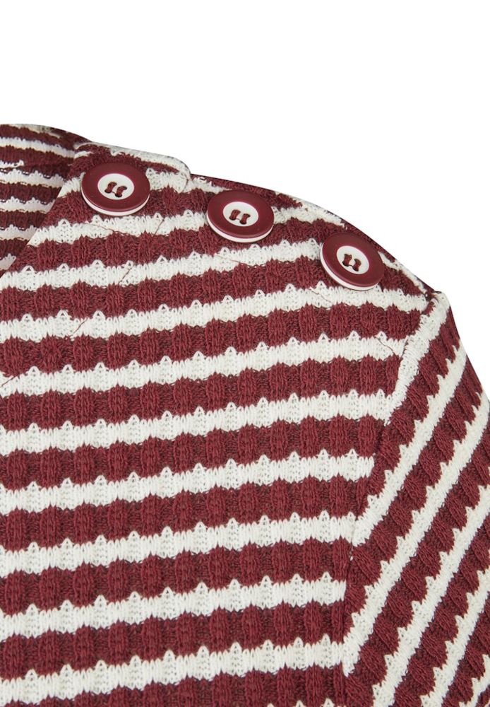 Leichter Pulli in merlot-ecrue geringelt