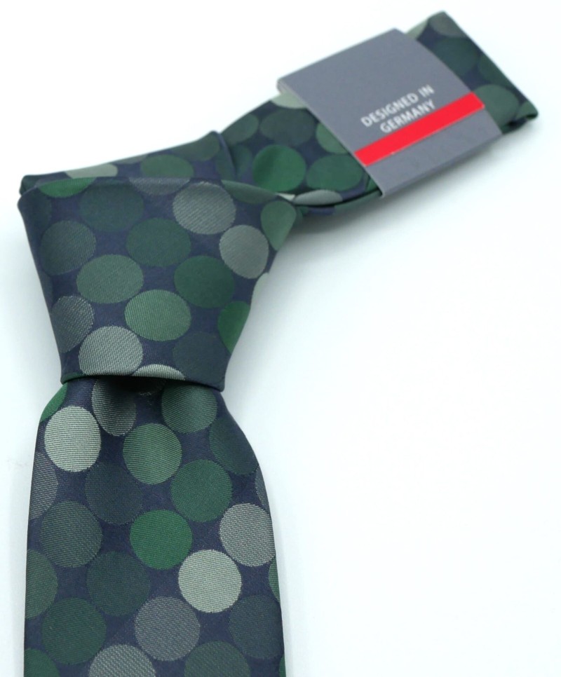 Seidenkravatte in grün-türkis mit Punkten