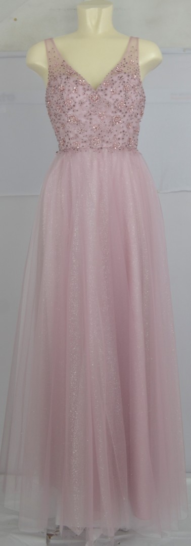 Langes Ballkleid in vintage rose