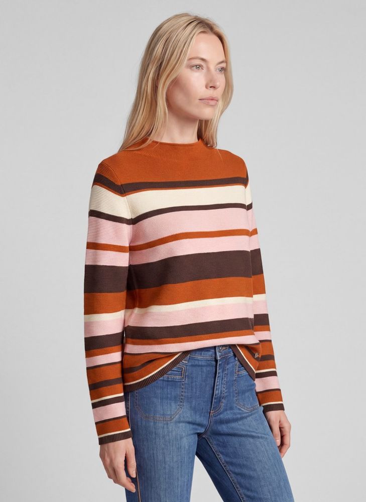 Turtle Pullover in mehrfarbig mit muskat
